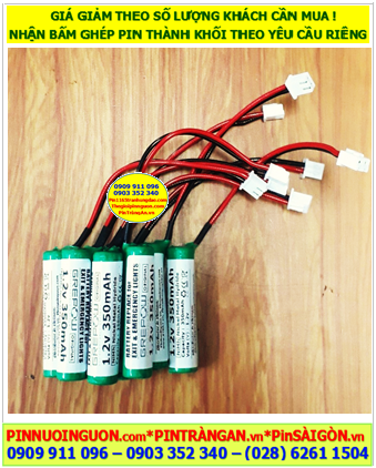 Pin đèn KENTOM 1.2v-350mAh, Pin đèn Exit thoát hiểm 1.2v-350mAh, Pin đèn sự cố khẩn cấp 1.2v 350mAh